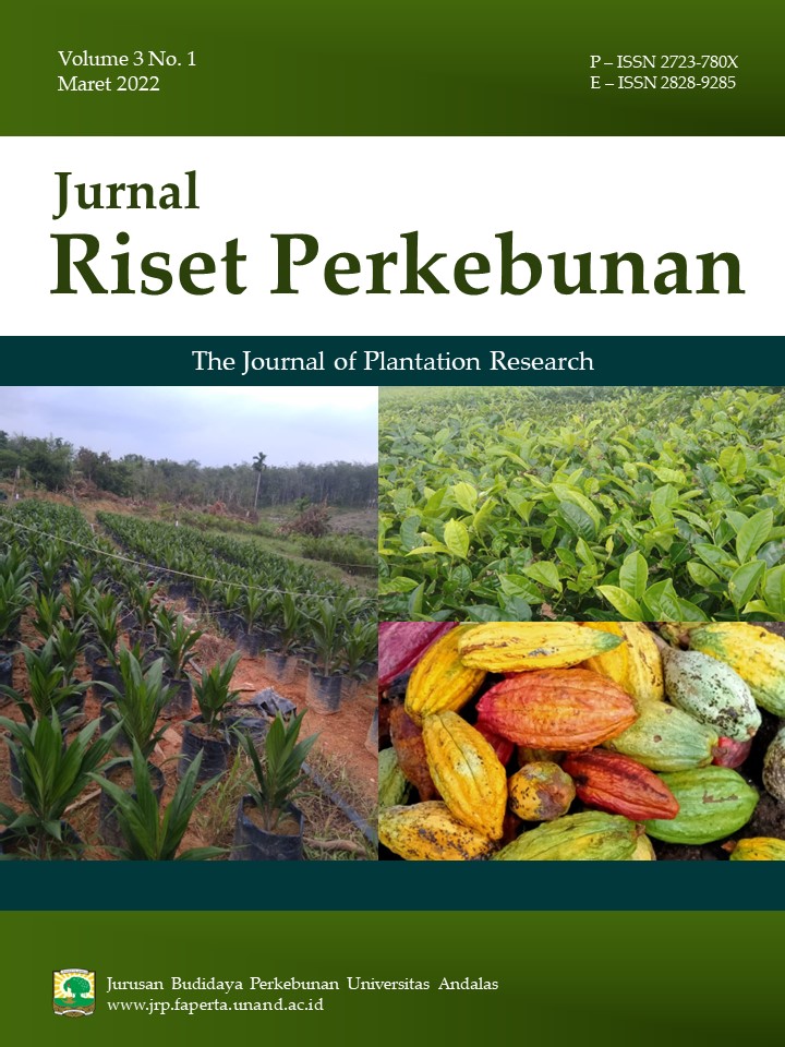 					View Vol. 3 No. 1 (2022): Jurnal Riset Perkebunan (JRP)
				