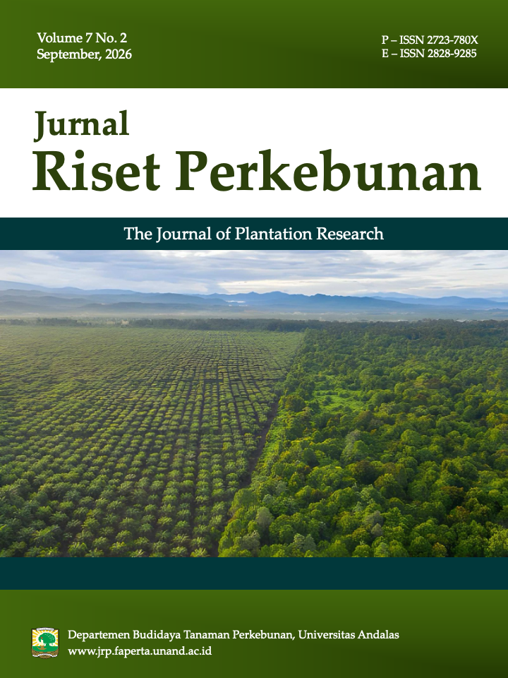 					View Vol. 7 No. 2 (2026): Jurnal Riset Perkebunan (JRP) 
				